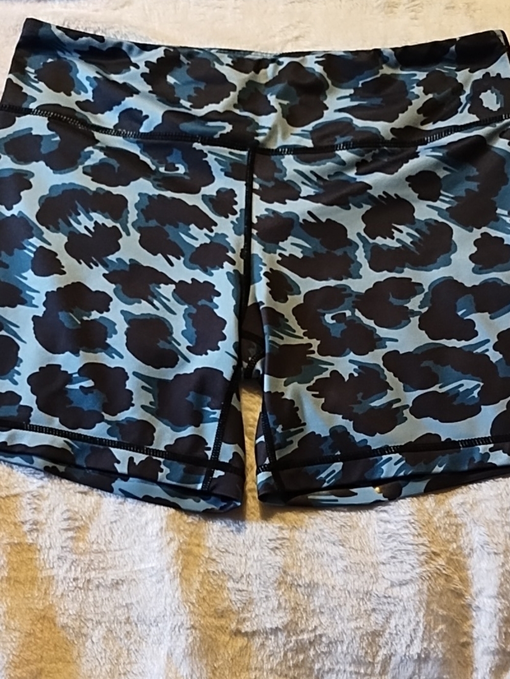 IAB MFG Women's Blue Leopard Print Performance Shorts